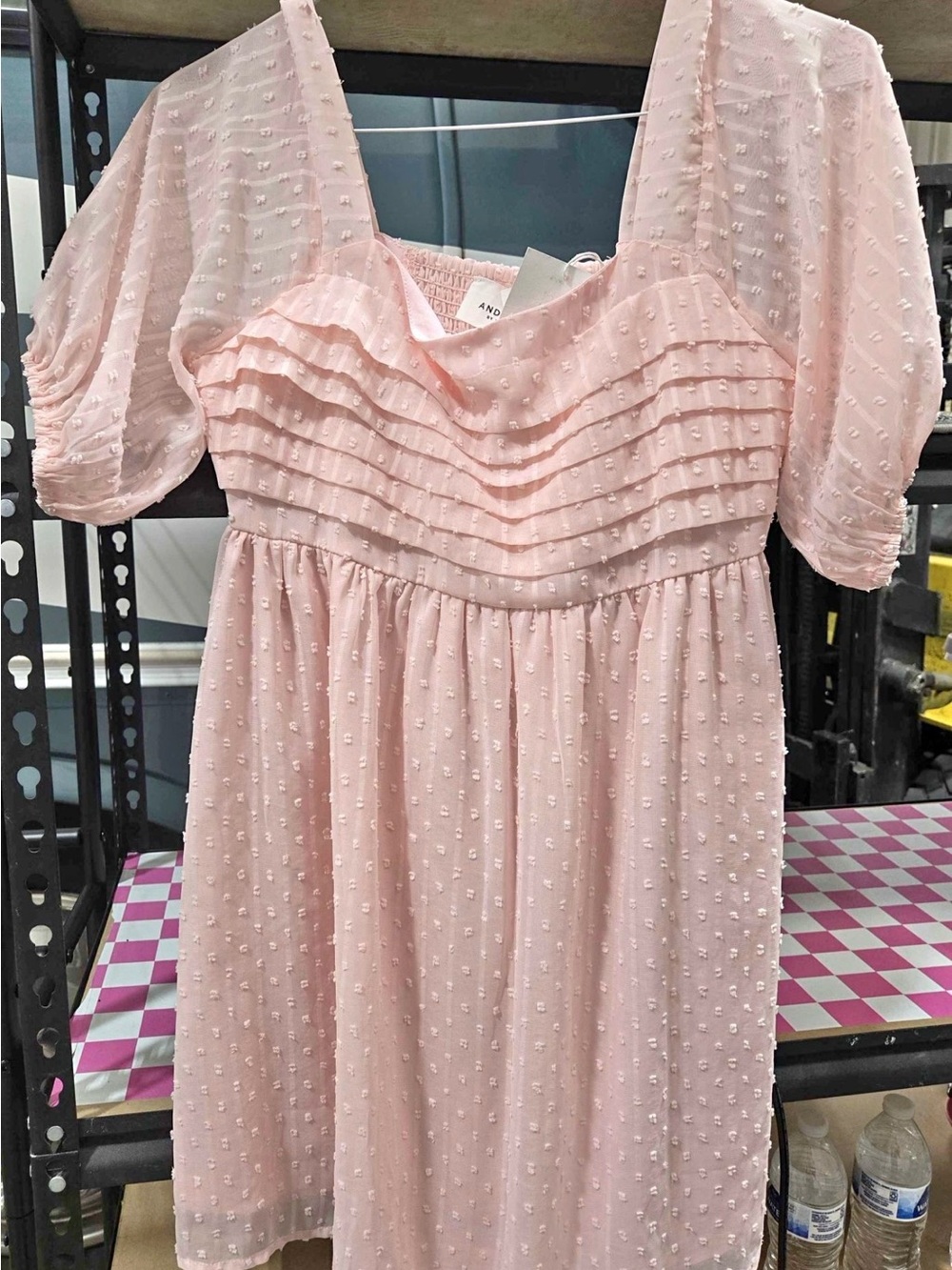 ANDRÉE BY UNIT Blush Pink Textured Pleat Dress